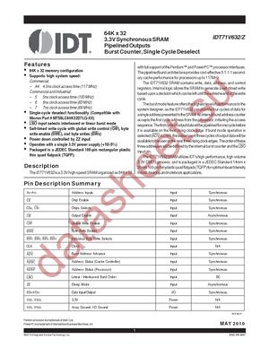 IDT71V632S5PF8 datasheet  